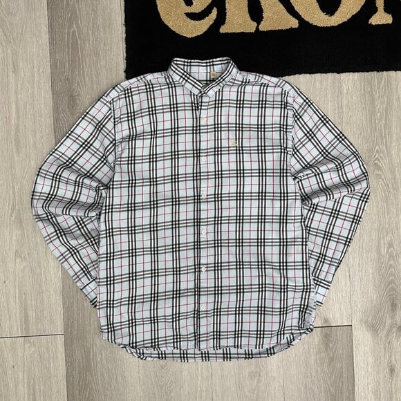 Burberry Brit Check Plaid Men's Light Blue Button-Up Shirt - Size 2XL / XXL - Picture 1 of 7